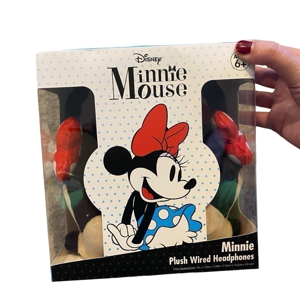 Disney Minnie Mouse Plush Wired Headphones NEW World Land Vacation